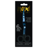 Mood Metallic Blue Double Curve Scissors with Matte Rubber Grips - 6" - Detail | Mood Fabrics