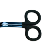 Mood Metallic Blue Double Curve Scissors with Matte Rubber Grips - 6" - Spiral | Mood Fabrics