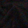 Black and Metallic Rainbow Stretch Rib Knit - Detail | Mood Fabrics