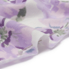Purple, Olive and White Floral Cotton and Viscose Jersey - Detail | Mood Fabrics