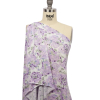 Purple, Olive and White Floral Cotton and Viscose Jersey - Spiral | Mood Fabrics