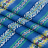 Country Blue, Yellow and Mint Geometric Stripes Stretch Rayon Sweater Knit - Folded | Mood Fabrics