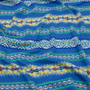 Country Blue, Yellow and Mint Geometric Stripes Stretch Rayon Sweater Knit | Mood Fabrics
