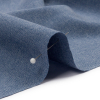 Heathered Denim Blue Recycled Polyester Chambray-Look Woven - Detail | Mood Fabrics