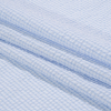 Wylie Blue and White Checkered Polyester and Cotton Seersucker - Folded | Mood Fabrics