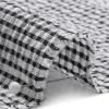 Wylie Black and White Checkered Polyester and Cotton Seersucker - Detail | Mood Fabrics
