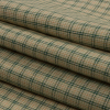 Green and Beige Checked Lightweight Linen Woven - Folded | Mood Fabrics