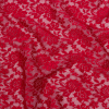 Red Floral Pleated Embroidered Lace with Scalloped Edges | Mood Fabrics