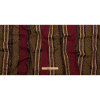 Brown, Beige and Red Wool Boucle Embroidered Polyester Satin with Sequins and Floral Applique Stripes - Full | Mood Fabrics