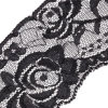 Famous NYC Designer Black Delicate Roses Stretch Lace Trim with Scalloped Edge - 2.25" - Detail | Mood Fabrics