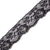 Famous NYC Designer Black Delicate Roses Stretch Lace Trim with Scalloped Edge - 2.25" | Mood Fabrics
