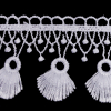 Famous NYC Designer Brilliant White Fan Fringe Venise Lace Trim - 2.125 - Detail | Mood Fabrics