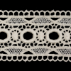 Famous NYC Designer White Circles and Scallops Cotton Venise Lace Trim - 2" - Detail | Mood Fabrics