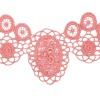 Salmon Pink Geometric Flowers and Medallions Venise Lace Trim - 2" - Detail | Mood Fabrics
