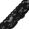 Black Floral Stretch Lace Trim - 1.25" - Detail | Mood Fabrics