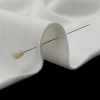 White Lightweight Polyester Sweatshirt Fleece - Detail | Mood Fabrics