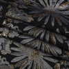 Trina Turk Gold, Black and Charcoal Metallic Floral Crinkled Polyester Brocade - Folded | Mood Fabrics