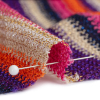 Trina Turk Pink, Orange and Navy Metallic Striped Viscose and Polyester Sweater Knit - Detail | Mood Fabrics