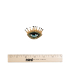 Gold, Green and Aqua Glam Eye with Lashes Glass Beaded Applique - 1.5" x 1.875" - Full | Mood Fabrics