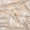 Mood Exclusive Beige Tapestry Tiles Metallic Dotted Crinkled Viscose Crepe Panel | Mood Fabrics