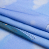 Mood Exclusive Blue Happily Howel Sustainable Viscose Fluid Satin - Folded | Mood Fabrics