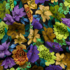 Mood Exclusive Moonlight Marigolds Sustainable Viscose Fluid Satin | Mood Fabrics