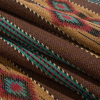 Arizona Brown, Turquoise and Red Diamond Bands Striped Cotton Twill - Folded | Mood Fabrics