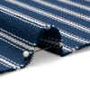White on Navy Ticking Stripes Cotton Herringbone Twill - Detail | Mood Fabrics
