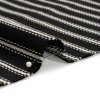 White on Black Ticking Stripes Cotton Herringbone Twill - Detail | Mood Fabrics