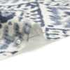 Muted Blue, Navy and White Decorative Ikat Diamonds Cotton Canvas - Detail | Mood Fabrics