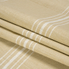 Crypton Sand Striped Stain Resistant Polyester and Linen Chenille Upholstery Woven - Folded | Mood Fabrics