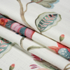 Berry, White and Teal Floral Slubbed Cotton Woven - Folded | Mood Fabrics