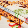 Orange, Red and Green Tigers and Dragons Polyester Velvet - Folded | Mood Fabrics