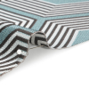 Teal, Charcoal and Gray Reverberating Hexagons Polyester Jacquard - Detail | Mood Fabrics