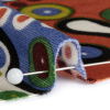 Country Blue, Orange and Sage Amoeba Medley Abstract Silk Jersey - Detail | Mood Fabrics
