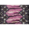 Rose Violet, Lilac and Black Onyx Stained Glass Flowers and Painterly Stripes Silk Jersey - Full | Mood Fabrics