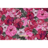 Pink, Red and Olive Loose Flowers and Leaves Silk Jersey - Full | Mood Fabrics