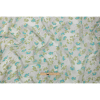 Spring Green, Turquoise and White Flowers and Tiny Diamonds Crinkled Silk Chiffon - Full | Mood Fabrics