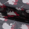 Black, Red and White Echoes of Leaves Crinkled Silk Chiffon - Folded | Mood Fabrics