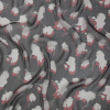 Black, Red and White Echoes of Leaves Crinkled Silk Chiffon | Mood Fabrics