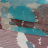 Turquoise, Chocolate and Cream Forest Silhouettes Silk Chiffon - Folded | Mood Fabrics
