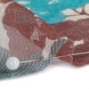Turquoise, Chocolate and Cream Forest Silhouettes Silk Chiffon - Detail | Mood Fabrics