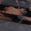 Black, Brown and Gray Hammered Flowers Silk Chiffon - Folded | Mood Fabrics