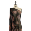 Black, Brown and Gray Hammered Flowers Silk Chiffon - Spiral | Mood Fabrics