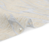 Luminous Baby Blue and Heathered Beige Ripples Lightweight Polyester and Linen Brocade - Detail | Mood Fabrics