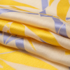 Yellow, Periwinkle and Beige Bamboo Lattice Lightweight Polyester and Viscose Luxury Brocade - Folded | Mood Fabrics