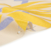 Yellow, Periwinkle and Beige Bamboo Lattice Lightweight Polyester and Viscose Luxury Brocade - Detail | Mood Fabrics