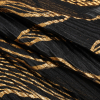 Metallic Gold and Black Abstract Formations Ribbed Burnout Luxury Brocade - Folded | Mood Fabrics