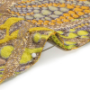 Metallic Gold, Yellow and Periwinkle Organic Flow Luxury Brocade - Detail | Mood Fabrics