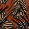 Mood Exclusive Brown Maggie's Medallions Striped Viscose Dobby | Mood Fabrics